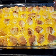 Sprinkled a little extra cheddar on top. Also added some Broccoli florets, chopped, to it.