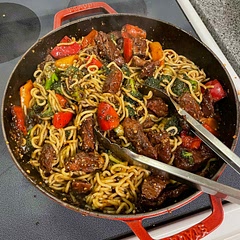 Doubled the sauce & next time will make with rice instead of noodles