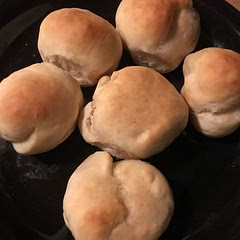 I didn’t have a stand mixer so I mixed it by hand. We all loved these rolls! That picture is all that was left after dinner. Will definitely make again.