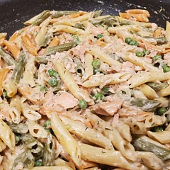 Baked the salmon in the oven with an herb butter and lemon slices on top. Turned out pretty good although when I went back for seconds I added some parmesan on top and liked it better that way.