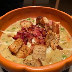 Cut recipe in half. Had to add more chicken broth when potatoes and veg were boiling. Used a heaping ½ cup peas. Only used ½  tbsp cornstarch to thicken since we used the immersion blender to blend some of the soup.
