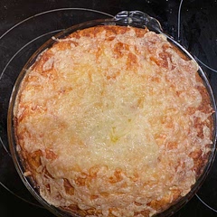 I added 1/2 cup Swiss cheese on top of the pie
