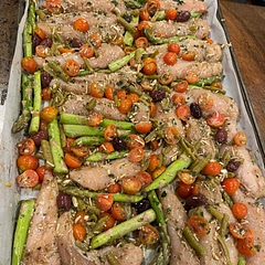 Pic was before going in the oven but came out awesome and my boyfriend said it’s the best thing I’ve made all year. We had a large group so I also made pasta with a Tuscan sauce to go with it but for a small group this was perfect!