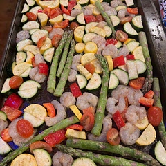 Right before going in the oven I took the pic and forgot to when it came out. I added additional seasoning and lemon juice but this was awesome and all of the shrimp and veggies cooked perfect! So amazing and my family loved it.