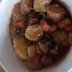 Used Veggie sausages added small can bakedbeans