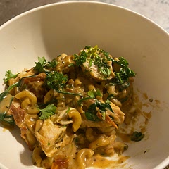 Hot for a family who may not like the spice. My kid liked it.