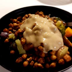 Used agave syrup for maple syrup and garlic cloves subbing for powder. Still good.