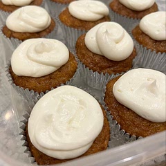 I made this into cupcakes and it was delicious l! The recipe made about 33 cupcakes (I probably overfilled some cups, just short of 3 dozen). I cut the frosting recipe in half and it was just the right amount.