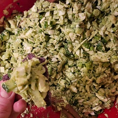 I only used 1 large lemon, added zest from it as well. Threw a jalapeño in the dressing.. Lots of chopping but delicious in the end.