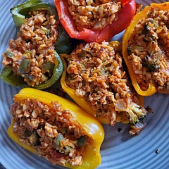 Did not use cheese, this is a delicious meal!