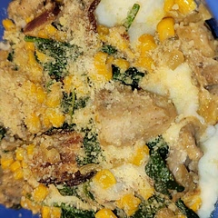 Put over garlic mashed potatoes. First bite got a "yum, make this again!"