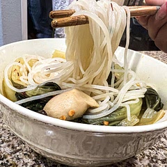 Delicious!  Perfect for the cold weather!  I used rice noodles instead of ramen and also added 3 table spoons of coconut cream instead of a can of coconut milk.  I skipped the tofu.  Also, super easy to make.