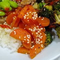 Apparently my family doesn't normally love carrots, but they loved this. Gave a little sweetness and crunch to the Asian bowls I made.