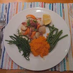 Sweet potato, samphire etc