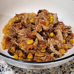 I love how easy and versatile this is! Had it over Spanish rice in the picture, made taco salad with it yesterday. Used chicken thighs since it's my personal preference. Really can't go wrong with this one, I'll make again.