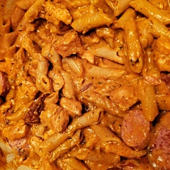 Left out the fire roasted tomatoes due to picky eaters but added in some smoked sausage and this dish became an instant hit for the whole family. Everyone loved it