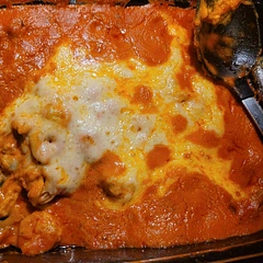 Doubled Alfredo sauce and added more mozzarella.