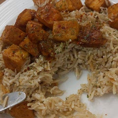 Half the rice, add broccoli instead