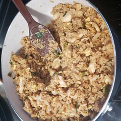 Added chicken and did a mix of the sauces plus teriyaki sauce