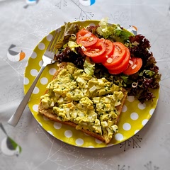 This worked really well! One portion as per this recipe makes a LOT of egg salad, I could have easily split it between two slices of bread. Will make again!
