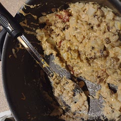 We added ground beef and mushrooms to this dish and it was wonderful!