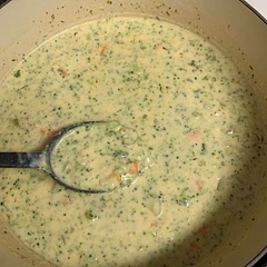Prep time was more like 45mins, but it was well worth, very delicious, I puréed the broccoli, added a little more salt and cheese… Yum!!