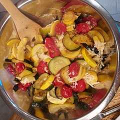 We added fresh parmeasan and minced garlic.