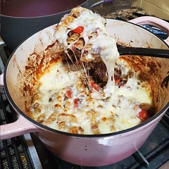Most people end up with extra broth. I needed to watch mine and add more if needed. Did not have garlic cloves so I used garlic powder. Used a Dutch oven instead of a skillet. Tastes amazing!