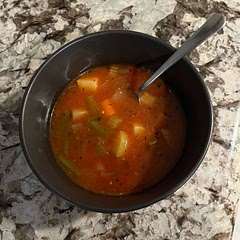 Good recipe. I think it needed a bit more seasonings so I added basil and garlic powder. Ended up great. Also used crushed tomatoes instead of diced. Next time I’ll add fresh shredded parmesan and a few dashes of hot sauce.