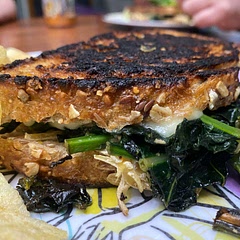 This was really good! We followed directions, but did fry the sauerkraut which I think was a good tip. The sauerkraut, yogurt and hot sauce is amazing. It made the sandwich! Kids wouldn’t touch it, but the grown ups loved it!