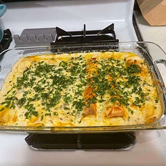 My first time making Chicken Enchiladas.  They turned out great!!! Very tasty!!!   I used canned chicken and seasoned it with taco seasoning. Mmmmm. mmmmm. Good!!!!