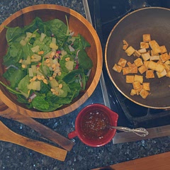 Made without peppers, added fresh ginger to dressing as a nice touch.