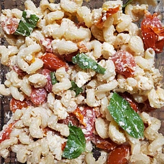 Soooo delicious and very beginner friendly! I wish I left the feta and tomatoes longer and saved more pasta water so it would make more of a sauce once finished. I was eating straight out of the dish when it was done because it was that good! I'll definitely make this again.