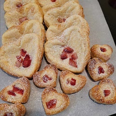 I had some cream cheese filling leftover. It's definitely ok to be heavy with the filing, especially for larger pastries.