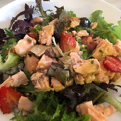Love everything about this recipe - it is quick, easy and delicious.  I did use skin on salmon though, as we love to crisp up the skin — so healthful!  I didn’t have any chives, so I sliced up spring onion tops.