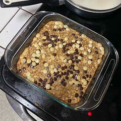 Added white chocolate chips too it, forgot the coconut shreds and walnuts.