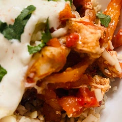 Adapted slightly. Had a tiny drop of rice. Would make a tad spicier next time but easy enough.