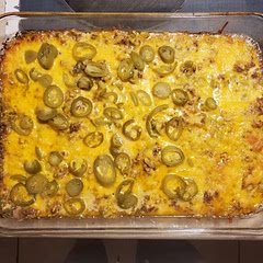 Good!  1 of 4 doesn't do hot, so little to no jalapeños on one side.  Before mixing egg with meat and veggies, highly recommend to drain grease first.