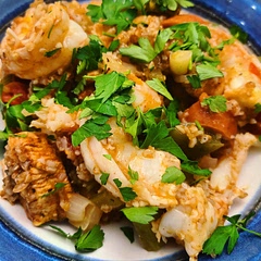 I used bulgar instead of rice because that's what I had on hand,  and that part was amazing. I do wish it had more spice, but it was nothing that couldn't be remedied with some hot sauce. If still add smoked crushed red pepper next time.