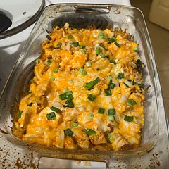 Hubby loves this dish. I found it a little too spicy for me. I didn’t quite follow the recipe persay. I used regular hot sauce and frank buffalo hot sauce instead of the ranch. I put in chopped fresh oregano,and parsley. I cubed the chicken added paprika and garlic powder. I used keto penne noodles