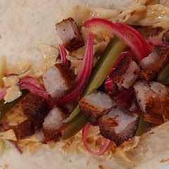 I added pickled onions and pickled jalapeno slices.  Yum!