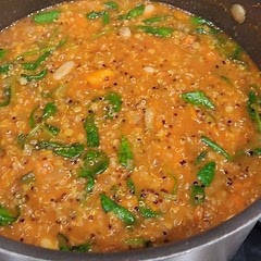 This turned out great. I threw in Zucchini and sweet potato, as well as some red lentils. I also added a pinch of smoked paprika. Delicious. Perfect to make ahead to bring to college.