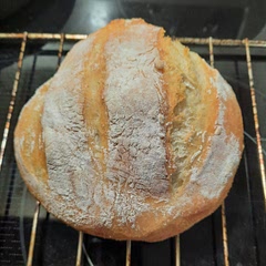 Oh. My. GOSH! Is this bread ever delicious!! I usually hate crusty bread (I always give my wife the ends) but this is unbelievable! We are definitely going to be fighting over the crust now!