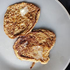 I made them smaller & made 8 pancakes. Blended everything in the food processor.