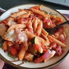 Added mozzarella cheese and red pepper flakes for a little kick