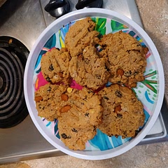 Left out chocolate chips, used fruit and nut mix.