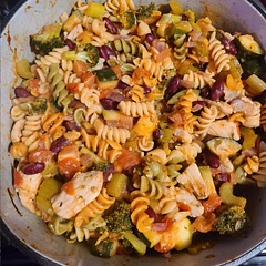 I added broccoli and chicken to this and it was great. It makes a lot of food, perfect for left overs for lunches.