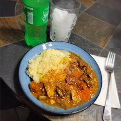 I added sweet potato and chorizo to give it a bit of Hispanic taste.