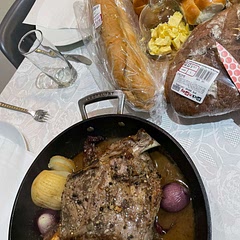 Lemon juice , Worcester and chill added.  Not marinaded as long as noted. For lamb. Add baby onions and potato to pan. 

Remove fat and leave in pan