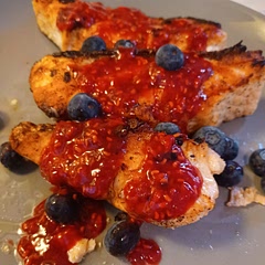This is AMAZING!!!! It cooked so wonderfully, was so simple to make, and the raspberry sauce and blueberries added the most perfect blend of flavor! My husband said it was one of the best meals he's ever had!